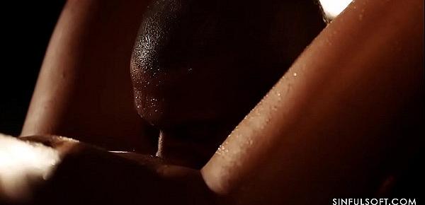  Sweaty teen blonde makes loves to her black husband